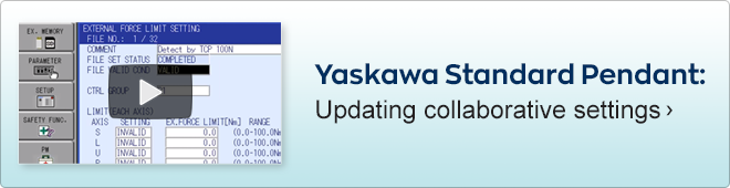 Yaskawa Standard Pendant: Updating collaborative settings