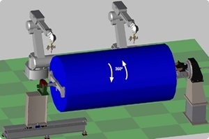 Motoman Robots Painting Heavy Equipment Weldments